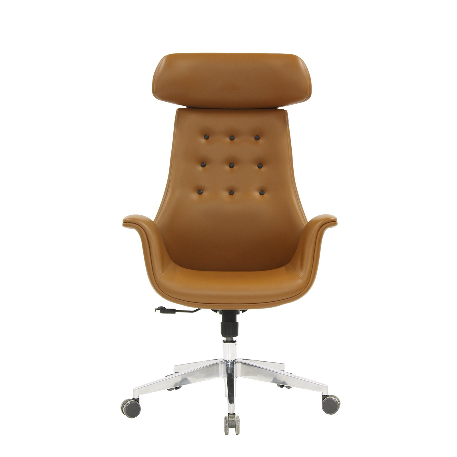 Key Alüminyum Ayaklı Kahverengi Döşemeli Yönetici Koltukları