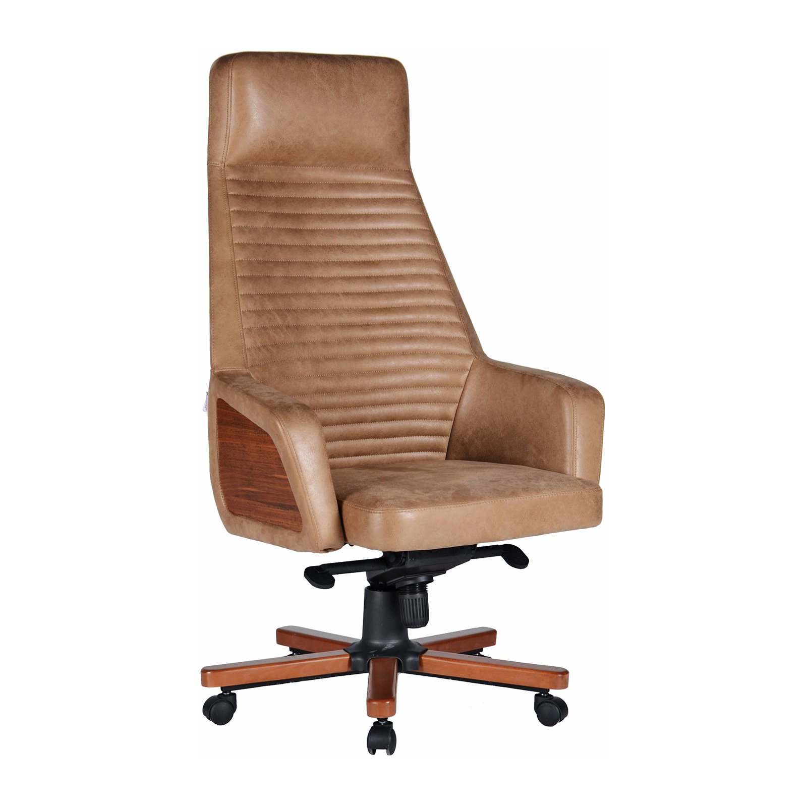 Land Ahşağ Cilalı Yıldız Ahşap Ayaklı Döşemeli Yönetici Koltukları