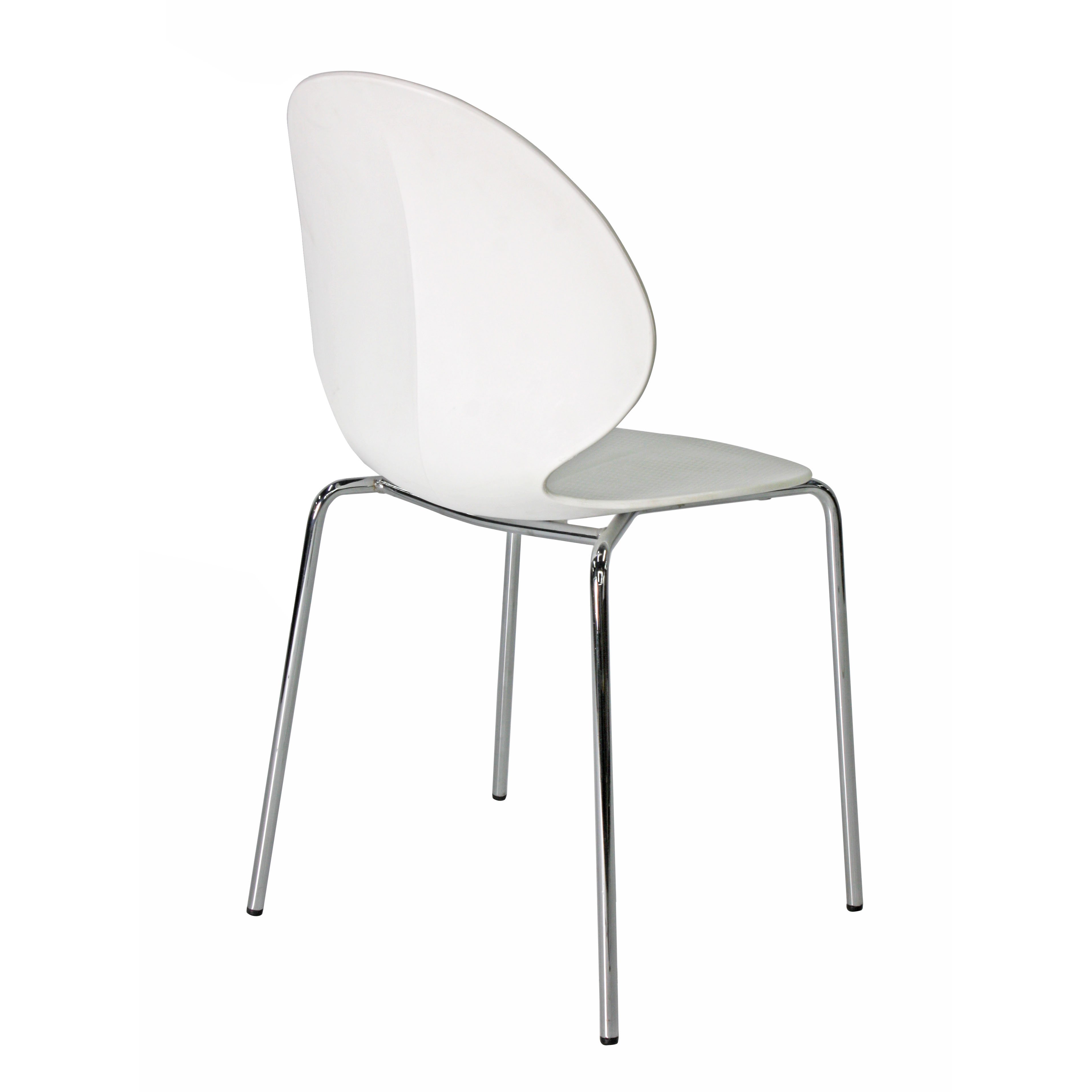 Seyga Beyaz Plastik Krom Ayaklı Proje Koltukları