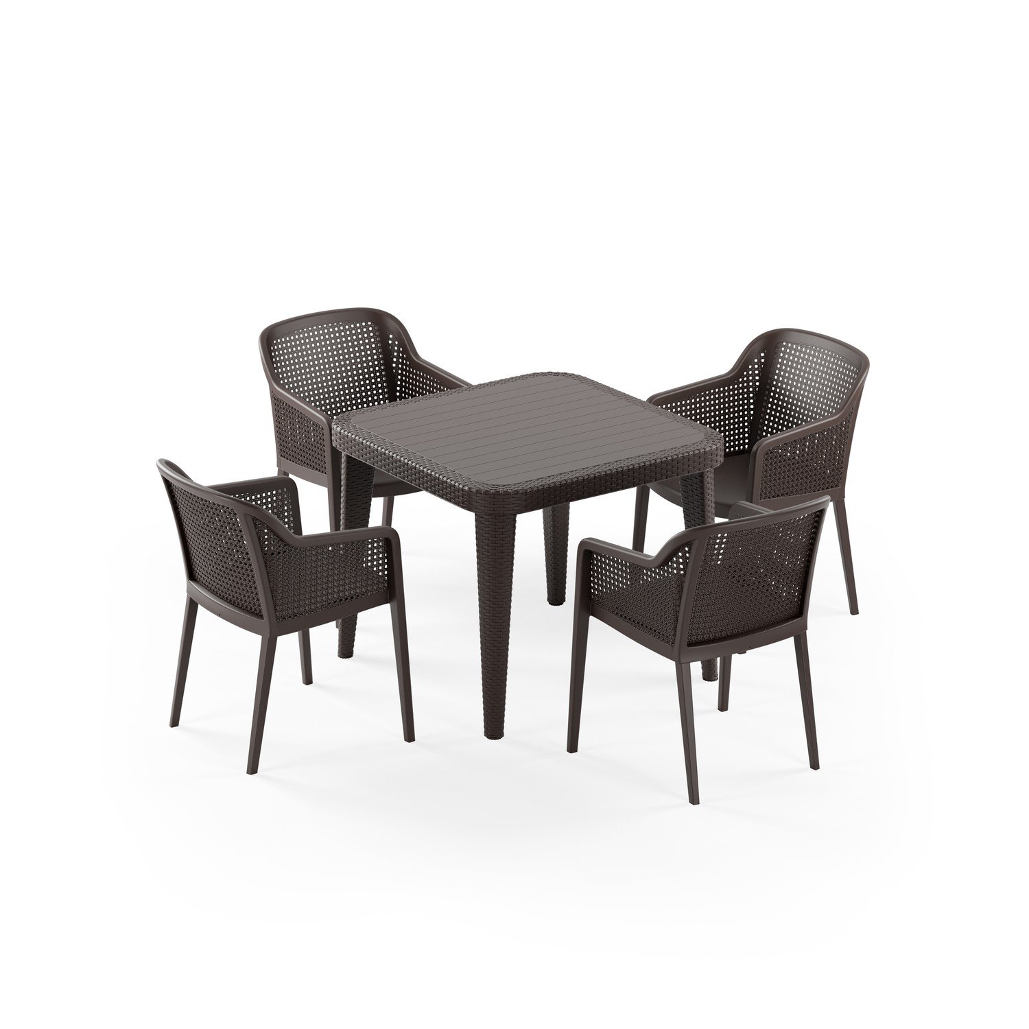 Osaka 90x90 ve Osaka 4 Kişilik Rattan Masa Takımı