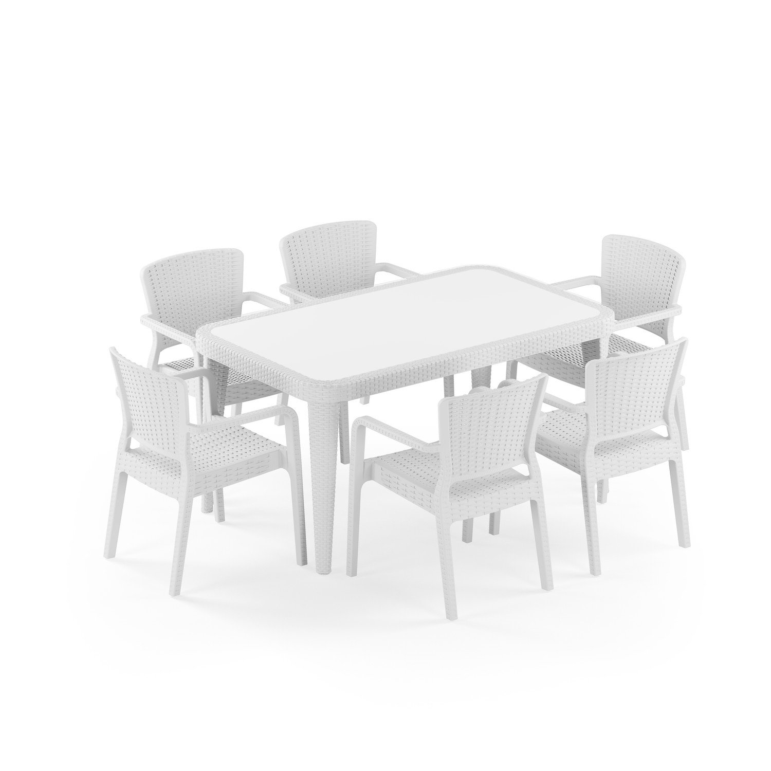 Osaka 90x150 Antares Koltuk 6 Kişilik Masa Takımı