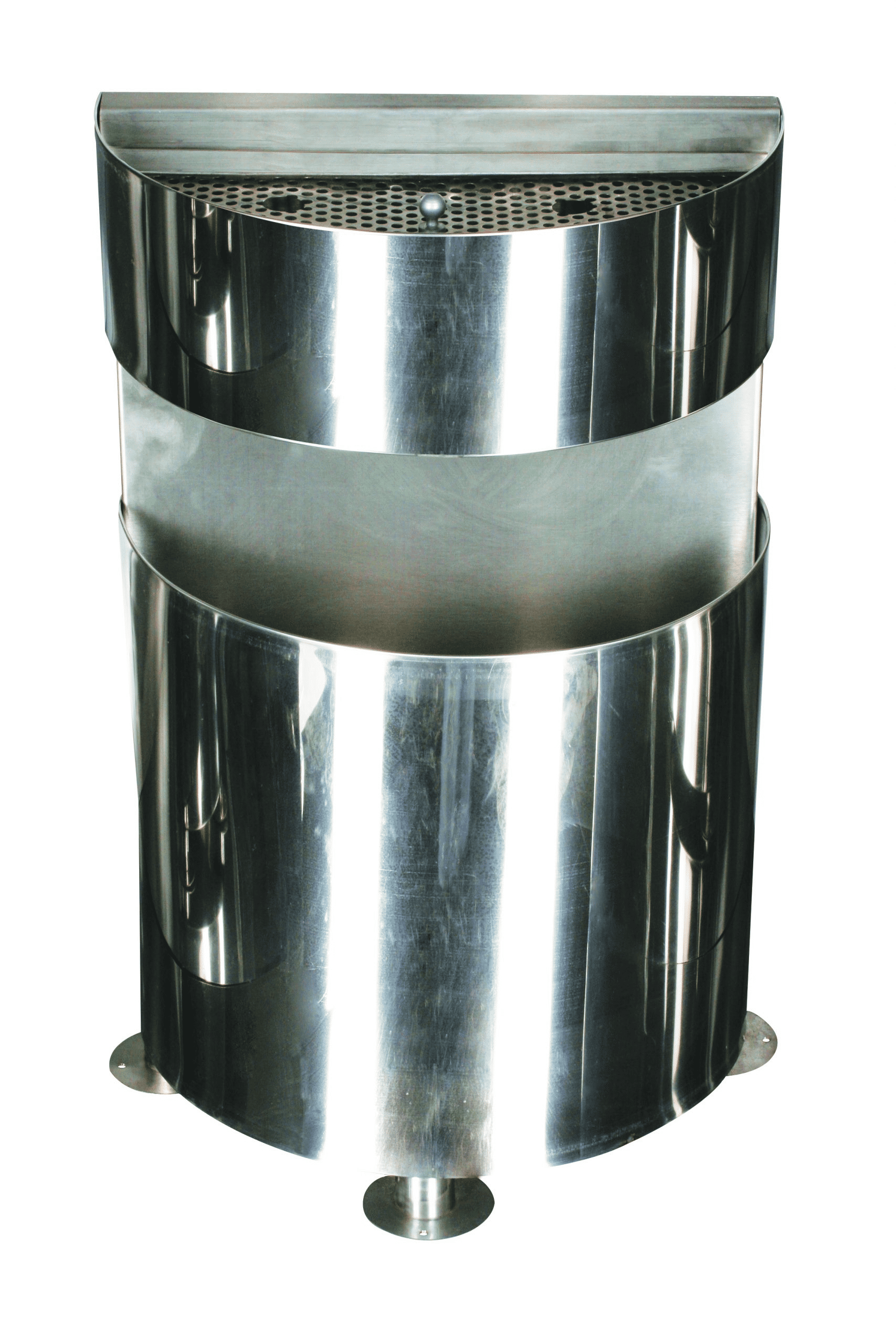 D Tipi Paslanmaz Dış Mekan Çöp Kovası