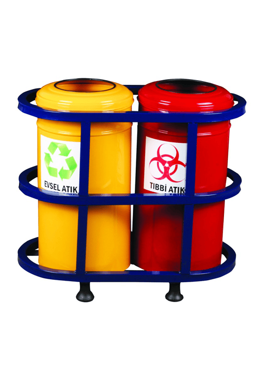 Profil Standlı 2’li Geri Dönüşüm Çöp Kovası